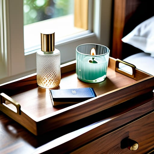 The Essentials Hospitality Tray on a dresser.