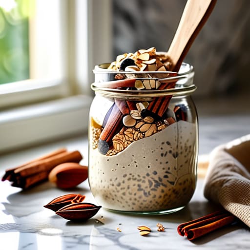 Overnight oats for sustained energy in jars.